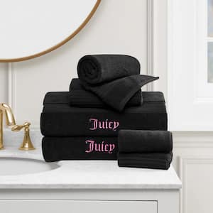 Luxurious Alyssa 6-Piece 100% Cotton Bath Towel Set in Black