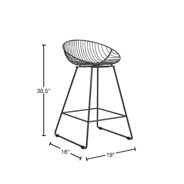 Cosmoliving by cosmopolitan ellis 2024 wire metal counter stool