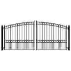 ALEKO Paris Style 12 ft. x 6 ft. Black Steel Dual Swing Driveway Fence ...