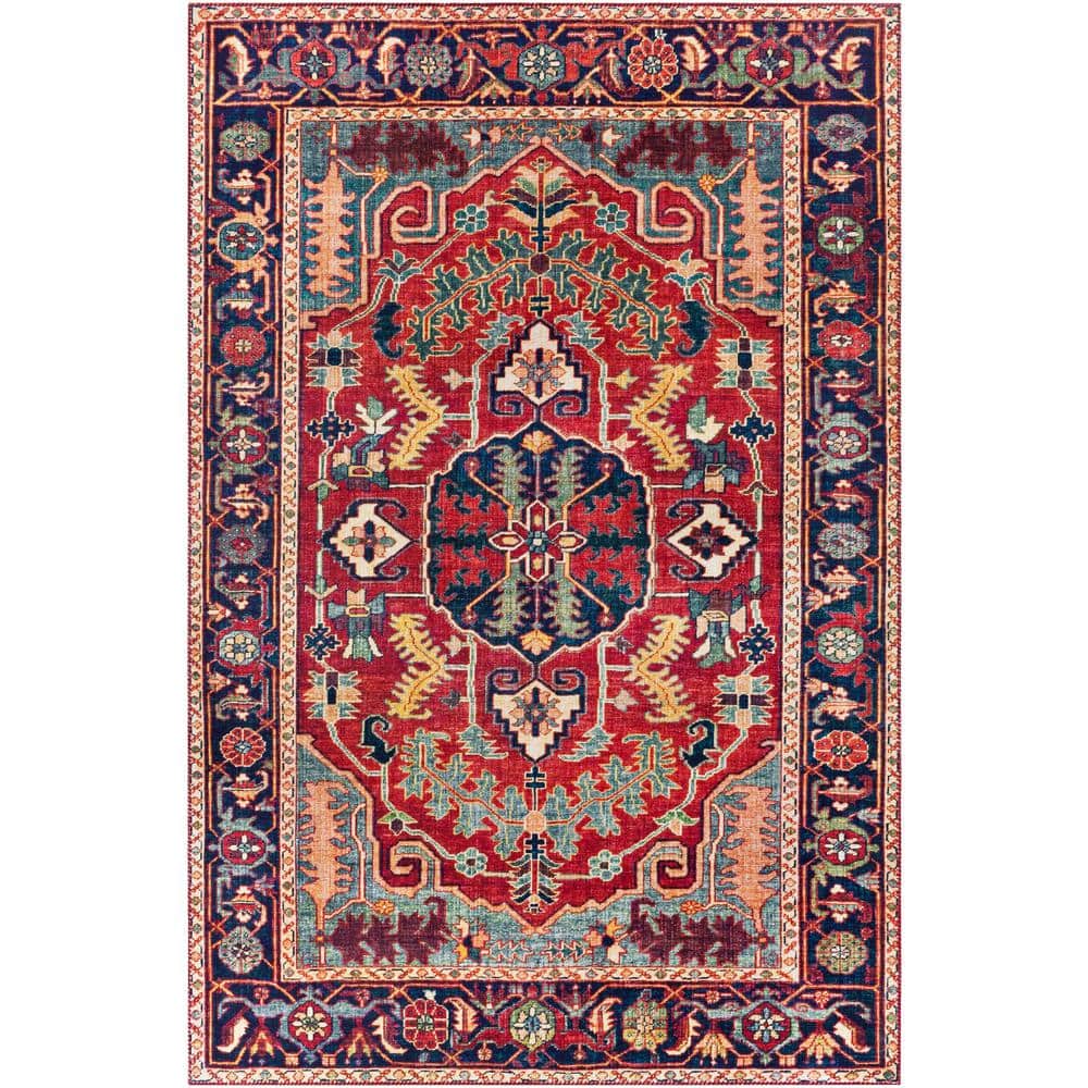 Artistic Weavers Francisco Bright Red/Navy 7 ft. 6 in. x 9 ft. 6 in ...