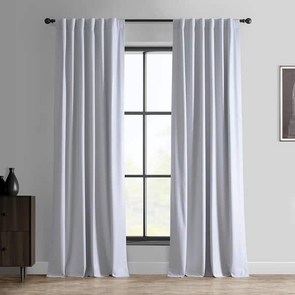 Exclusive Fabrics & Furnishings Off White Essential Polyester 50 in. W x 108 in. L Rod Pocket Polyester 100% Blackout Curtain (Single Panel)