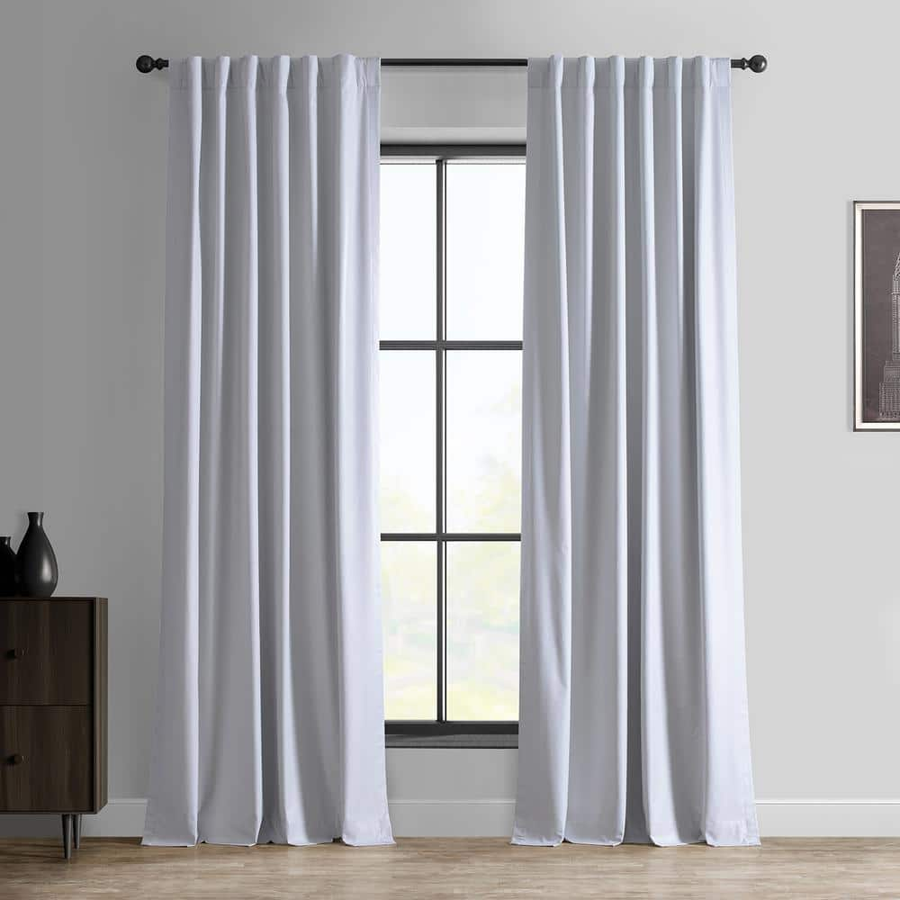 Exclusive Fabrics & Furnishings Off White Essential Polyester 50 in. W x 96 in. L Rod Pocket Polyester 100% Blackout Curtain (Single Panel)