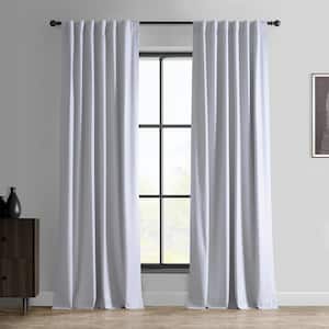 Off White Essential Polyester 50 in. W x 96 in. L Rod Pocket Polyester 100% Blackout Curtain (Single Panel)