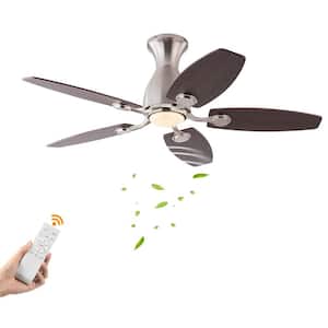 42 in. Indoor Silver Modern 6-Speed Ceiling Fan with 3-Color Integrated LED, Reversible Motor and Remote
