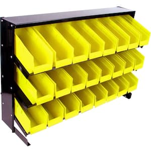 Small Part Organizer with 24 Plastic Storage Bins 11.63 in L x 31.25 in W x 23.25 in H-Steel Rack with Removable Drawers