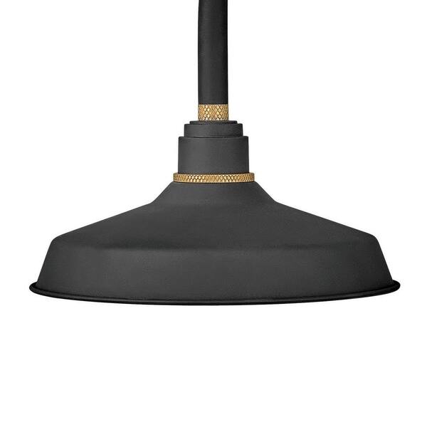 HINKLEY - Foundry Medium 1-Light Textured Black Straight Arm Outdoor Barn Light Sconce