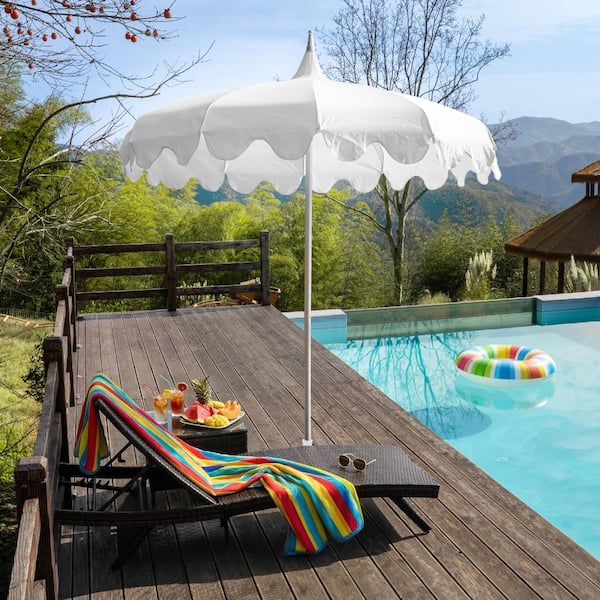 electrical patio umbrellas around elizabethtown ky PHI VILLA 13 ft. Steel Market 8-Color Solar LED Lights Patio Umbrella in  Blue THD-E02GM029-Z