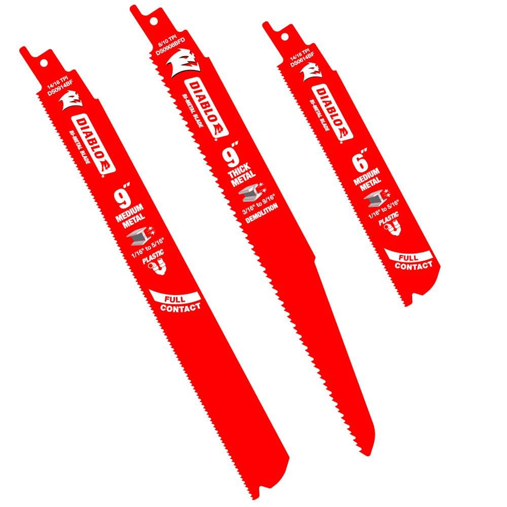 DIABLO 9 in. Bi-Metal Reciprocating Blades for Medium Metal