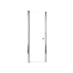 Lyna 25 in. W x 70 in. H Pivot Frameless Shower Door in Polished Chrome with Clear Glass