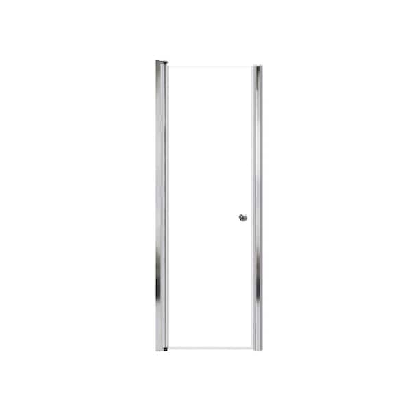Transolid Lyna 25 in. W x 70 in. H Pivot Frameless Shower Door in Polished Chrome with Clear Glass