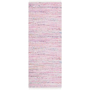 Rag Rug Light Pink/Multi 2 ft. x 5 ft. Striped Runner Rug