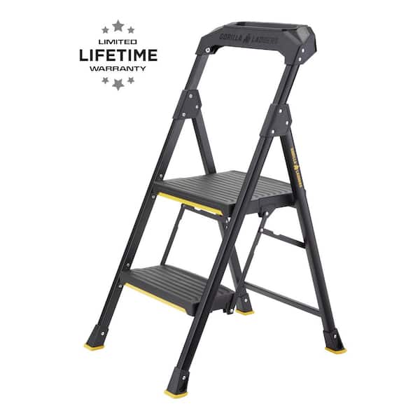 Gorilla Ladders 2-Step PRO-Grade Steel Step Stool, 300 lbs. Load Capacity Type IA Duty Rating