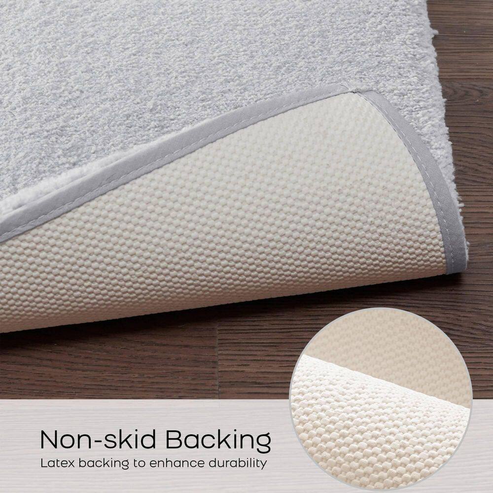 Luxurious Gray Microfiber Quick-Dry Spa Bath Rug