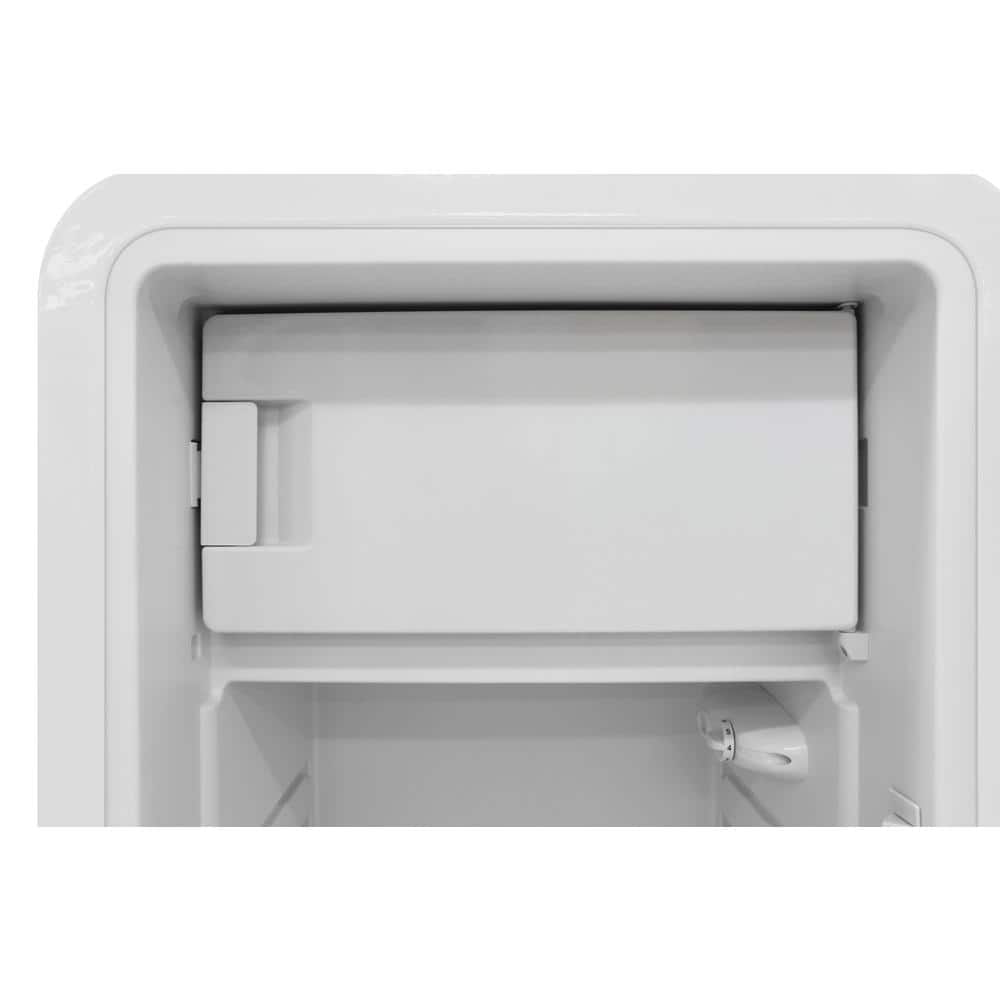 Brama 9.2 Cu.Ft. White Retro Top Freezer Refrigerator