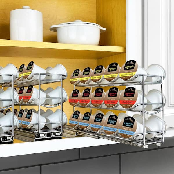 LYNK PROFESSIONAL Slide Out Coffee Pod Holder Organizer Upper Kitchen  Cabinet Pull Out Rack, Compatible with Keurig K-Cup, Chrome 440100DS - The  Home Depot