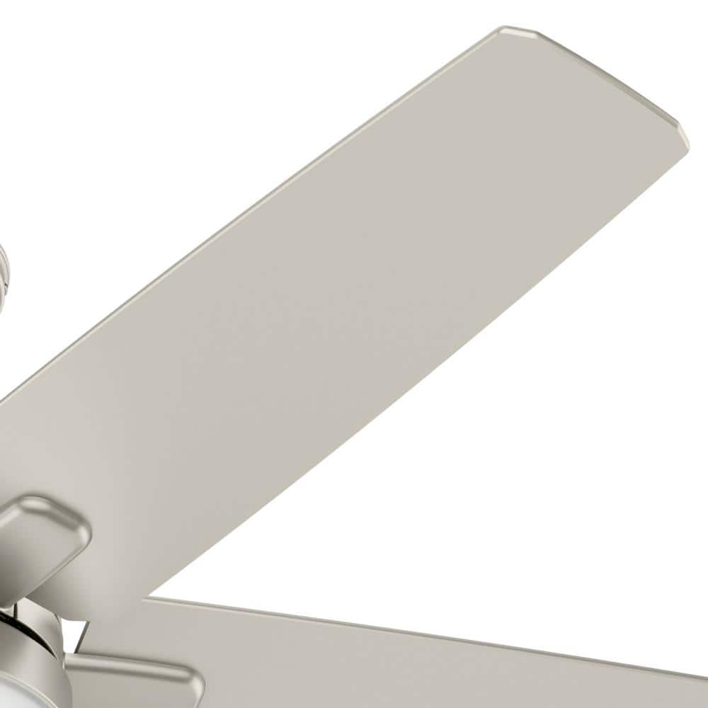 52" Matte Nickel Smart Ceiling Fan with LED Light and Remote