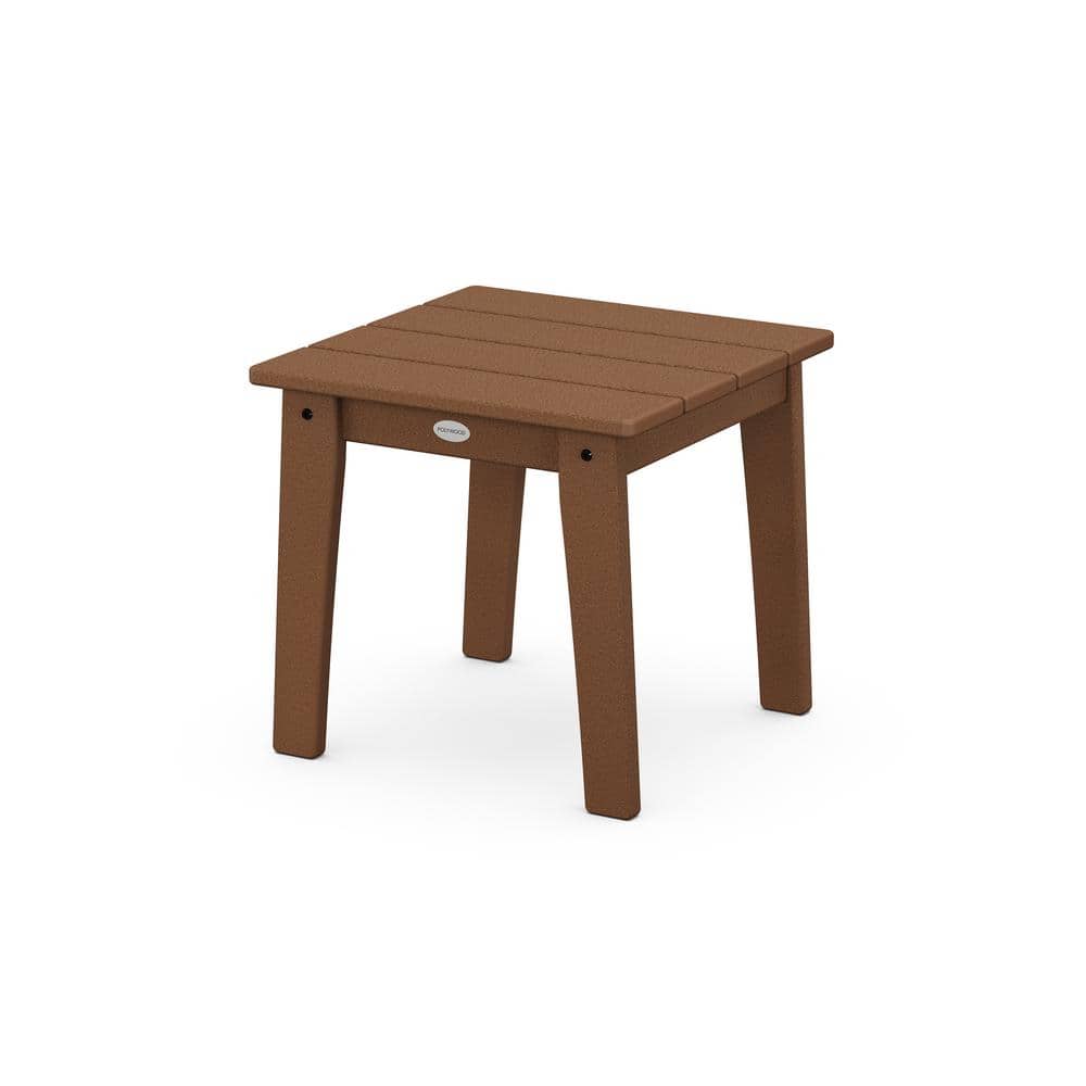 Lakeside Teak Square Plastic Outdoor Side Table
