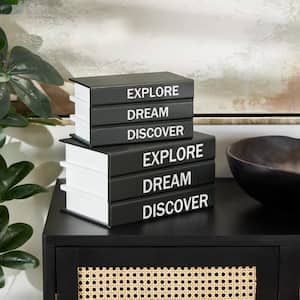 Rectangle Canvas Box with White Explore, Dream, Discover Text (Set of 2)