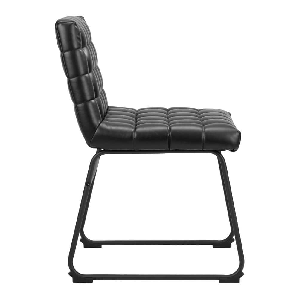 Pago Black Faux Leather Upholstered Side Chair Set