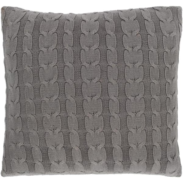 Artistic Weavers Okeanos Medium Gray Solid Polyester 20 in. x 20 in. Throw Pillow
