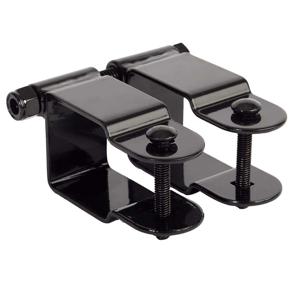 FORTRESS Versai 2 in. Black Steel Gate Hinge Fence Gate Post (2Pack ) 650187 The Home Depot