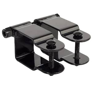 Versai 2 in. Black Steel Gate Hinge Fence Gate Post (2-Pack )