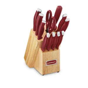 Color Pro Collection 12-Piece Red Handled Block Cutlery Set
