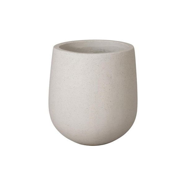 Emissary Opus 15 in. D x 17 in. H White Terrazzo Round Planter with Drainage Hole