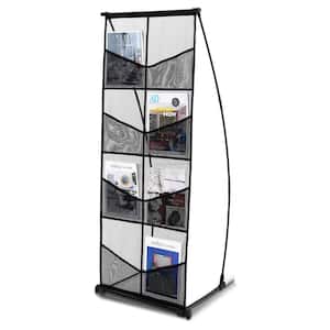 Magazine Display Stand, Brochure Display Rack 4-Tier 32-Pockets Magazine Literature Rack Holder for 360° Spinning