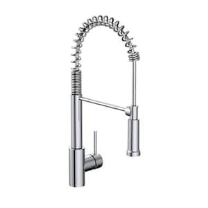 Single-Handle Pull Down Spring Sprayer Kitchen Faucet in Chrome