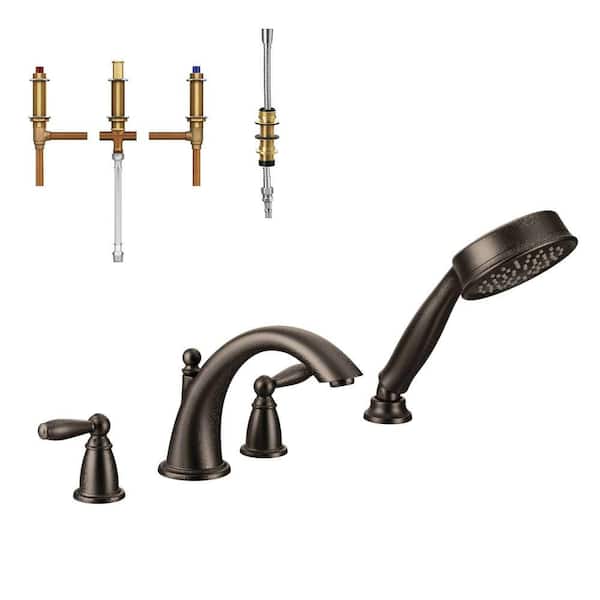 Handle Deck Mount Roman Tub Faucet, Shower Hose Attachment For Bathtub Faucet Home Depot