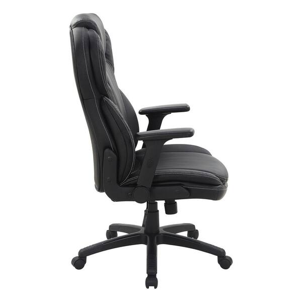 Office Star Executive High Back Black Bonded Leather Office Chair