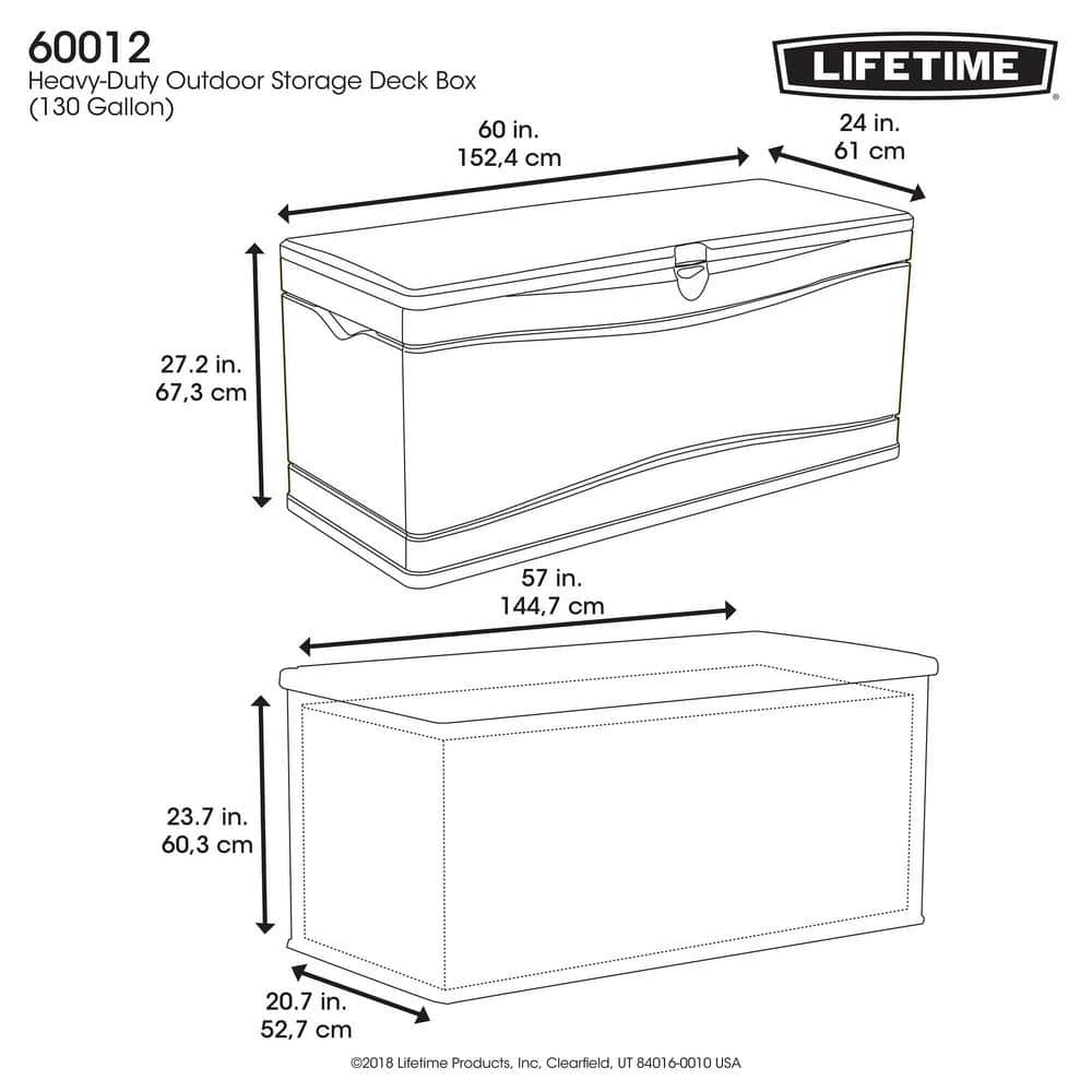 Desert Sand and Brown 130 Gallon Lockable Plastic Deck Box