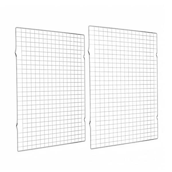 16 in. x 10 in. Cooling Rack with Oven Safe and Fits Half Sheet Pan for Baking, Roasting and Grilling, Silver (2-Pack)