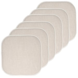 Alexis Linen/Beige 16 in. x 16 in. Non Slip Memory Foam Seat Chair Cushion Pads (6-Pack)