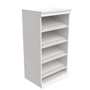 21.39 in. W White Modular Storage Stackable Wood Shoe Shelf Unit Wood Closet System