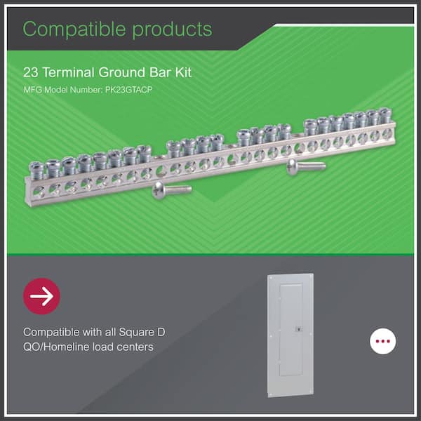 Square D Pk23gtacp 23 Lug Ground Bar Kit for sale online 