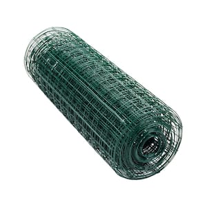 50 ft. L x 24 in. 0.07 in. H Green PVC Coated Steel Utility Fence Hardware Cloth with 3 in. x 2 in. Mesh Size
