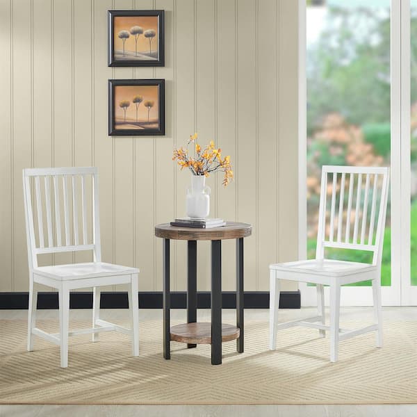 Alaterre Furniture Vienna Set of 2 Wood Dining Chairs, Armless & Ergonomic Design with Slat Back Seats, Perfect for Kitchen or Dining Room