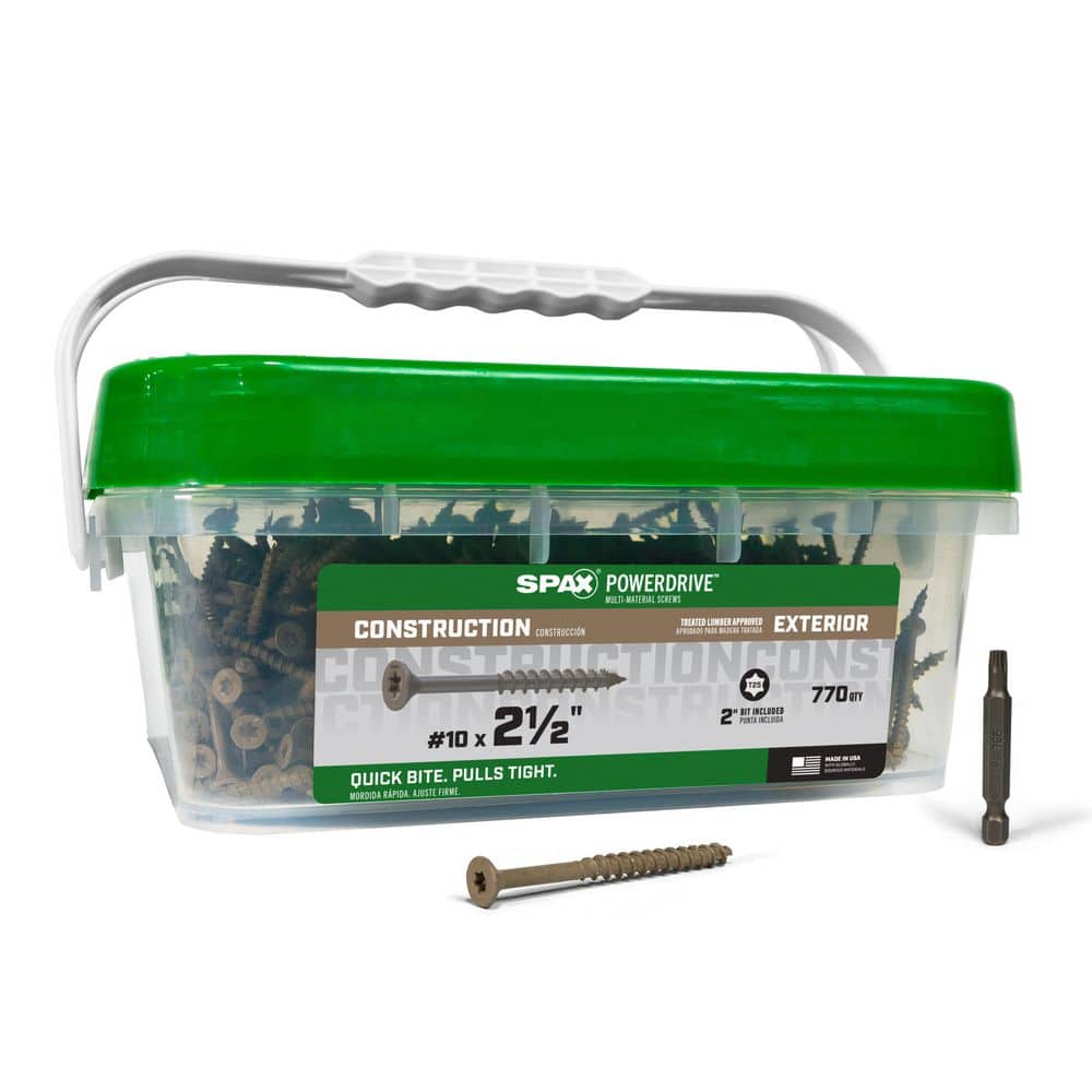 "#10 x 3-1/2 in. Tan PowerDrive Exterior T25 T-Star Flat Head Construction Screw (50-Piece)" price history on PriceWatchPro