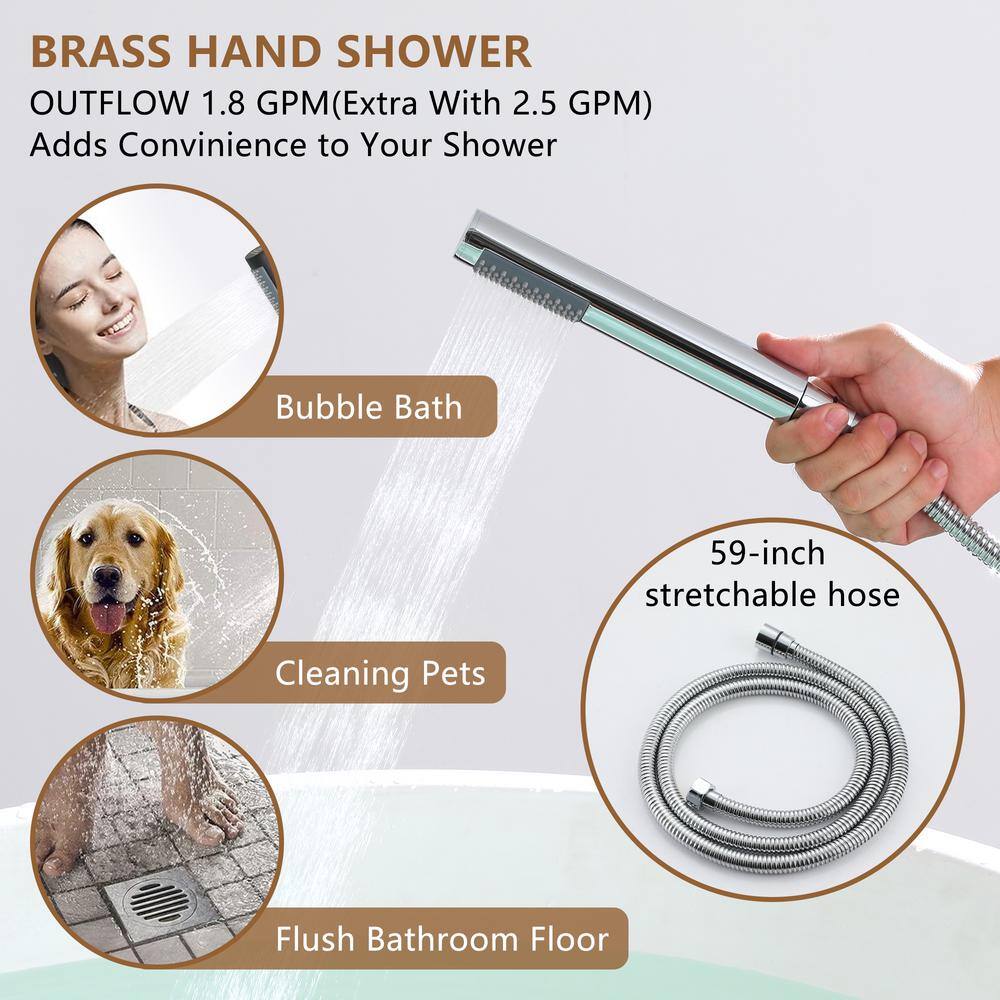 Chrome Plated Freestanding Bathtub Faucet with Handshower