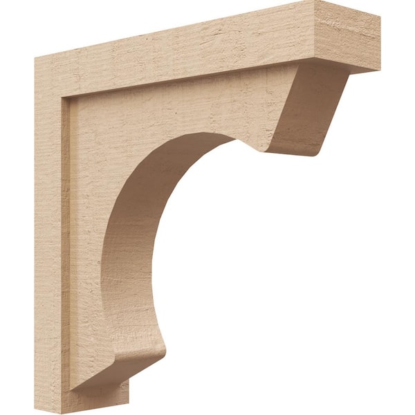 Ekena Millwork 4 in. x 16 in. x 16 in. Thin Emerson Rough Cedar Woodgrain TimberThane Corbel, Primed Tan