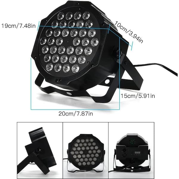 Lukyamzn 36 LED Par Lights Stage Lights with Sound Activated Remote Control & DMX Control, Stage Lighting Uplights - 8 Pack