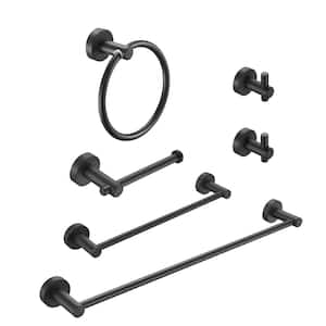 Essen 6-Piece Bath Hardware Set with Mounting Hardware in Matte Black