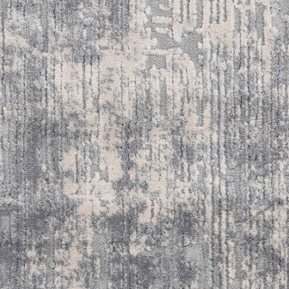 Ivory & Silver Hand-Knotted Synthetic 2'2" x 7'6" Runner Rug