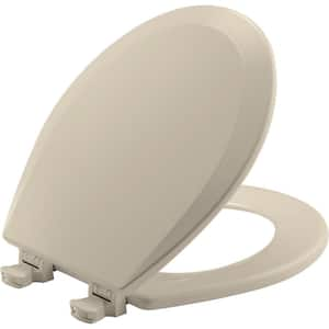 BEMIS Round Enameled Wood Closed Front Toilet Seat in Biscuit Removes ...