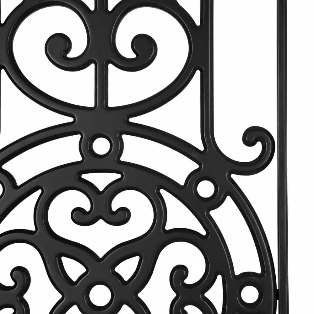 Black Ornate Metal and Wood Farmhouse Wall Art Plaque