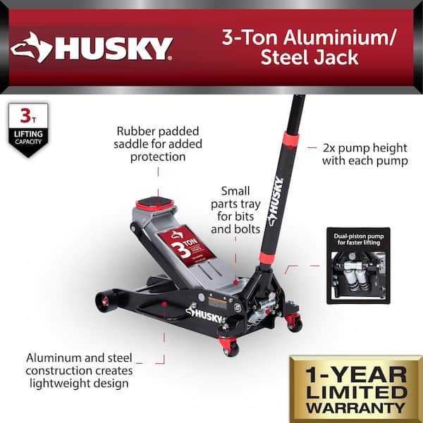 Husky 3 Ton Hybrid Aluminum / Steel Floor Jack HPL4751N-HV-TH