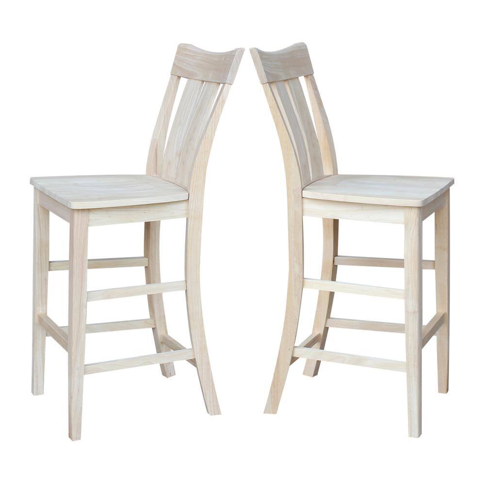 3-Piece Light Wood Bar Height Dining Set with Splat Back Stools