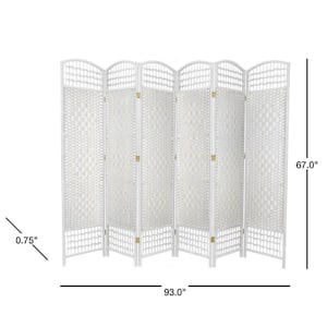5.5 ft. White 6-Panel Room Divider